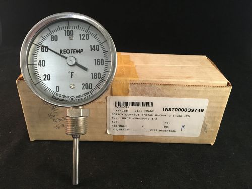 REOTEMP XC-200 3&#034; Diameter, 0-200°F, 2-1/2&#034; Stem Thermometer NIB!