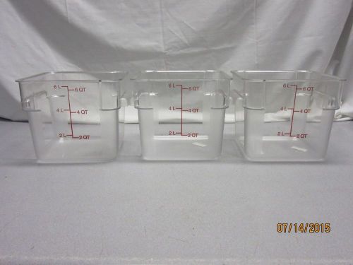 Square Food Containers Clear Polycarbonate. (6 Liter/6 Quart).