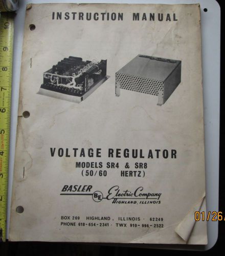 basler electric co instruction manual voltage regulator models sr4 &amp; sr8