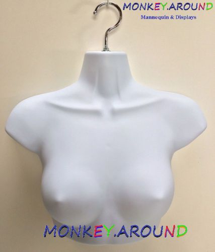 1 Female Mannequin White Sm Upper Torso Body Form +1 Hook - Display Dress Shirts