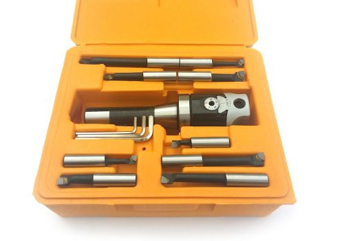 3 piece boring tool set with 3&#034; head, r8 shank &amp; 3/4&#034; boring bar set (1001-0107) for sale