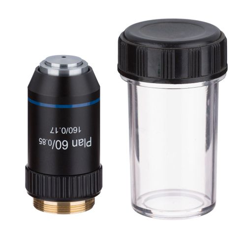 AmScope PA60X-B 60X Plan Achromatic Microscope Objective Lens with Black Finish