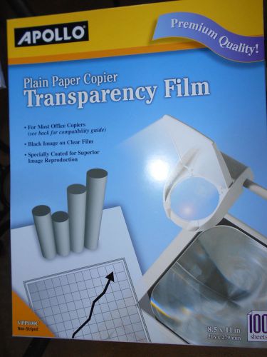 Apollo Plain Paper Copier Transparency Film, 8.5 x 11 Inches, 100 Sheets