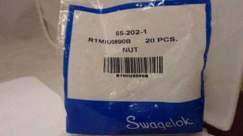 20 New Swagelok 316 Stainless Steel Nut for 1/8 in. Tube Fitting SS-202-1