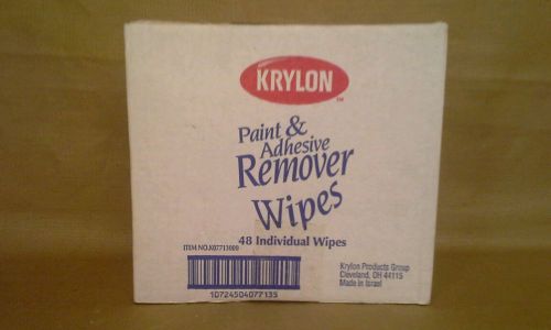 KRYLON PAINT AND ADHESIVE REMOVER WIPES 48+ INDIVIDUAL PACKETS ITEM #K07713000