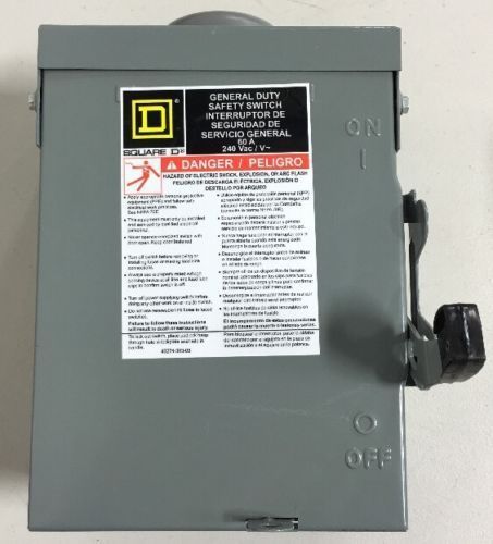 Square D DU322RB Series E1 General Duty Safety Switch | 60 Amps 60 Hz 240 VAC