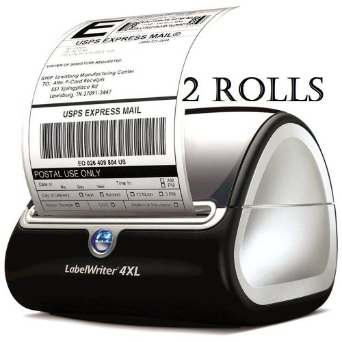 2 rolls dymo 1744907 compatible 4&#034;x6&#034; thermal shipping postage label for 4xl for sale