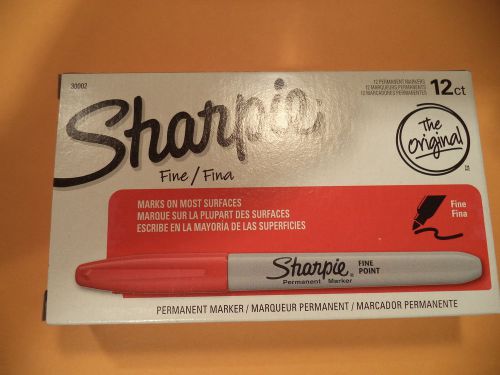 12 SHARPIE RED FINE POINT PERMANENT MARKERS 071641300026 RETAIL  PACKAGE 30002