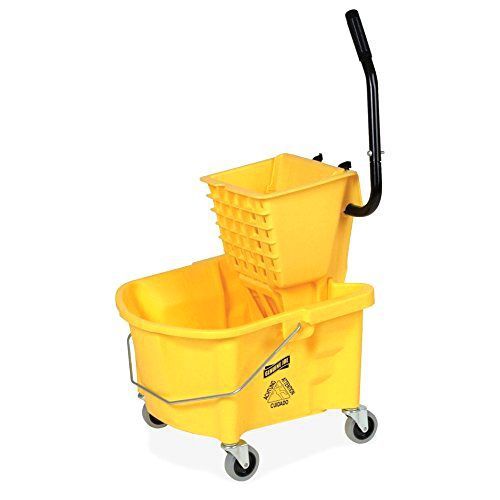 Genuine Joe Mop Bucket / Wringer Mop and Cleaning Supplies 6.5 Gallon Yellow NEW