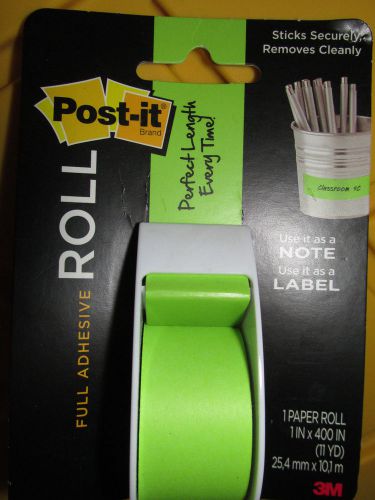 Post-it Full Adhesive Roll, Green 1 in x 400 in, 1-Pack (2650-G)