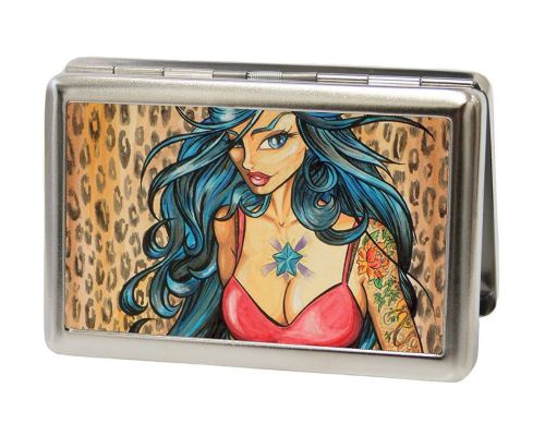 Sexy Ink Girls Metal Multi-Use Wallet Business Card Holder - Leah