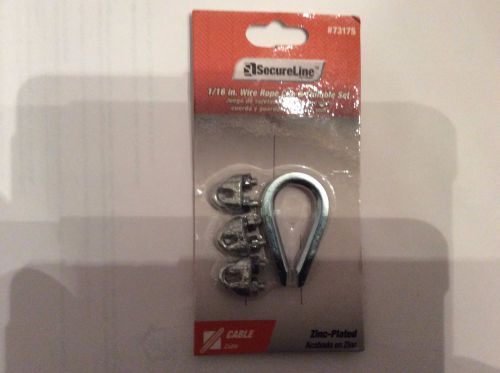 1/16 WIRE ROPE CLAMP &amp; THIMBLE SETS,  6  SETS