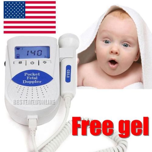BEST HOT LCD Display Ultrasonic Fetal Doppler Baby Heart Monitor 3MHz USA Ship