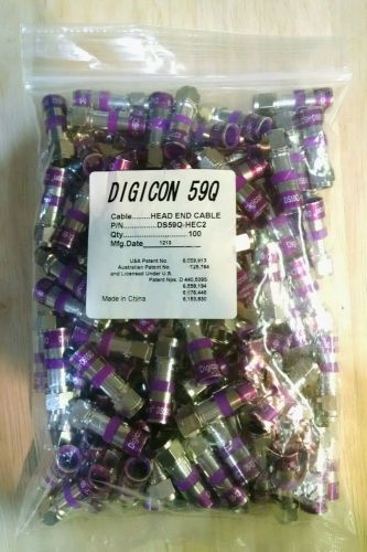 100 nib digicon ds59q-hec2 cable f-connectors for commscope rg59 hec-2 cable for sale