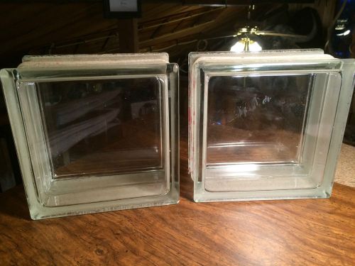 Lot of 2 Thick Clear Glass Block Windows