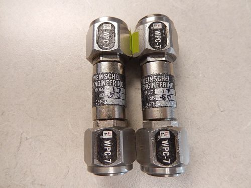 LOT OF 2 WEINSCHEL 17 50dB ATTENUATOR WPC-7 DC to 18 GHz 773