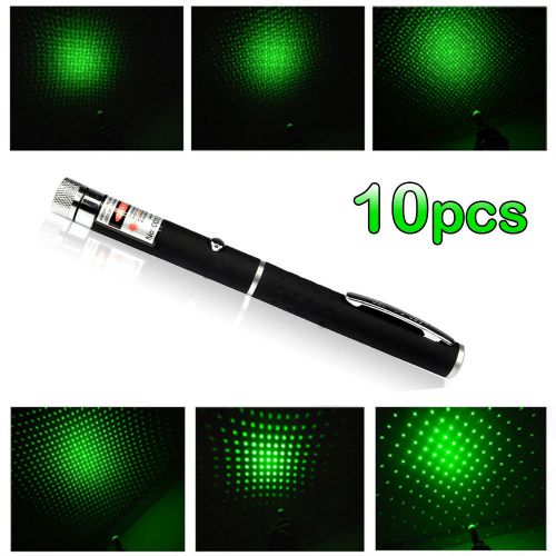 10pcs 2in1 5mw Green Laser Pointer Star CAP Projector Pen Lazer 532nm