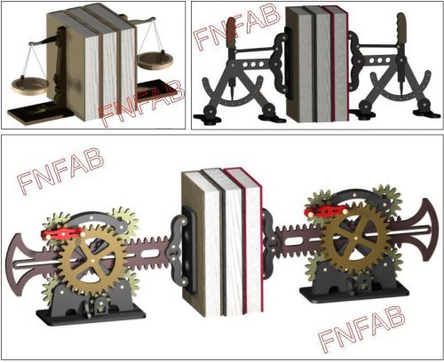 Steampunk book ends CNC dxf files on CD Includes 3 styles Industrial age art