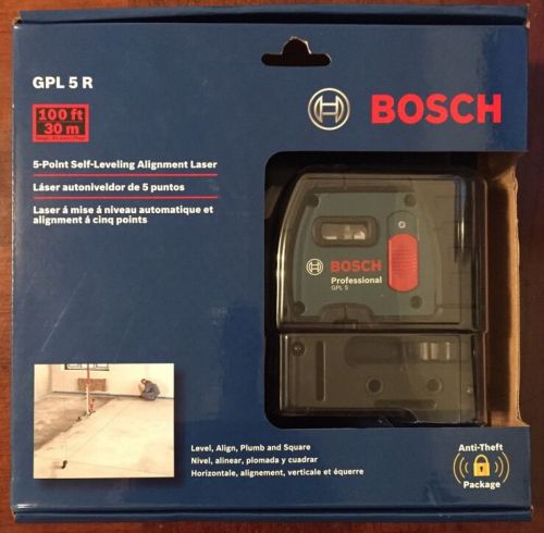 Bosch GPL5R  5-Point Self-Leveling Alignment Plumb &amp; Square Laser Level READ INF