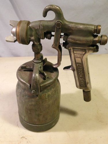 Binks vintage model 7 spray gun with cup canister tip nozzle for sale