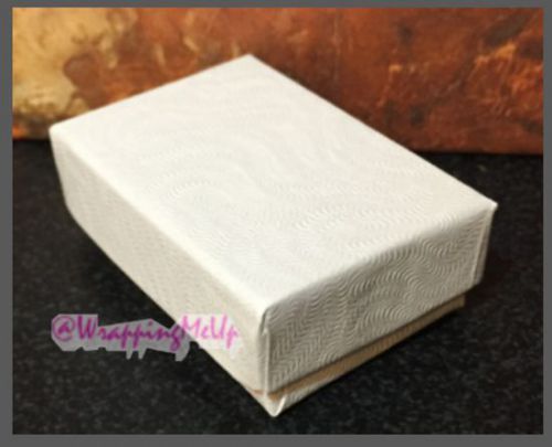 100  -2.5x1.5x7/8&#034; ~white swirl cotton-lined jewelry presentation gift boxes #21 for sale