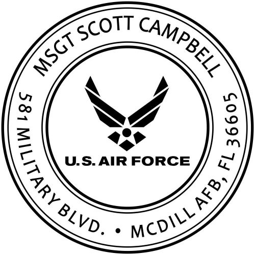 United States Air Force - Return Address Stamp Custom - (patriotic_108)