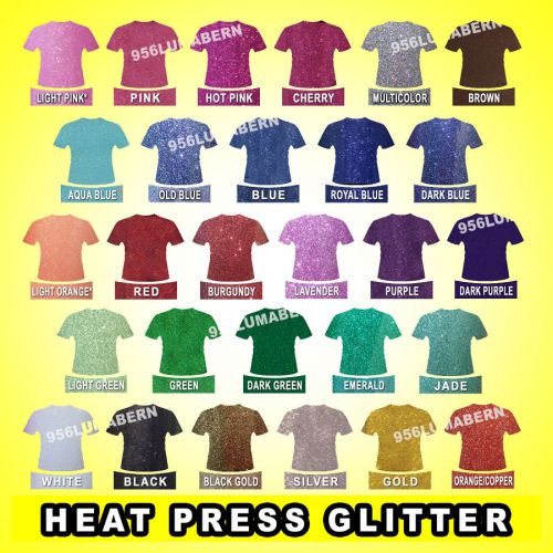 GRAB BAG 10 sheet 8&#034;x12&#034; Super Glitter Heat Press thermal transfer vinyl +- 1/2&#034;