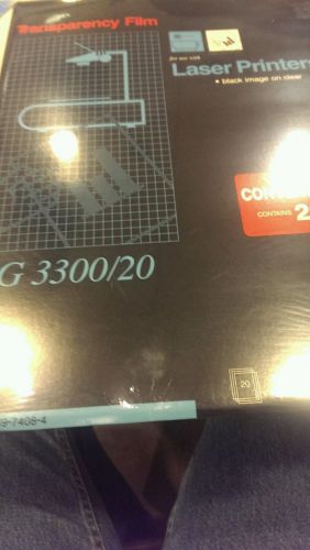 NEW 3M CG3300 Transparency Film for Laser Printers 20 Count Box CG 3300 SEALED