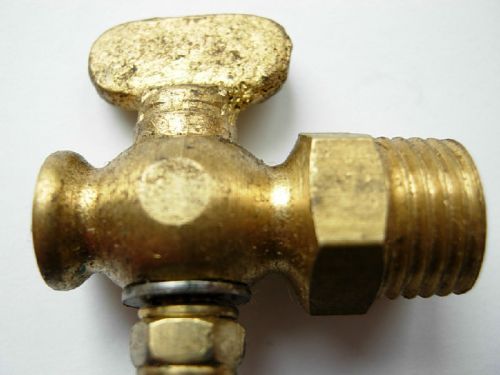 Vintage Brass Petcock Stopcock 1/4&#034; MIP thread Flow Control Valve