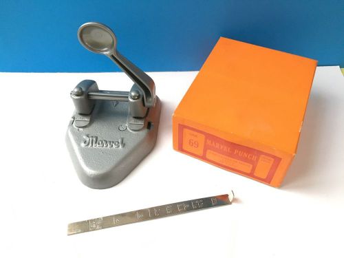 VINTAGE  WILSON JONES MARVEL #69 2 HOLE PAPER PUNCH SOLID CLEAN READY