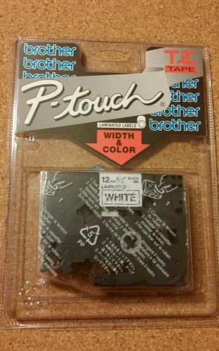 Brother P-Touch 12mm-1/2&#034; tape blank ink on white label office supplies bin#14
