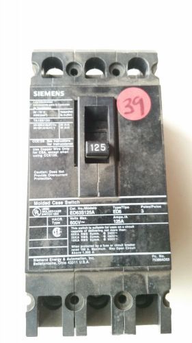 Siemens ED63S125A Circuit Breaker Shelf 3-A-1