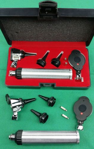 NEW Professional Physician OPHTHALMOSCOPE OTOSCOPE DIAGNOSTIC SET + 2 FREE BULBS