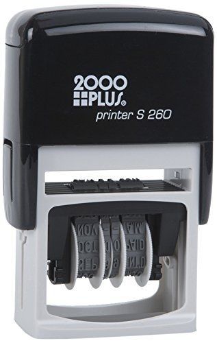 2000 PLUS 2000PLUS 4-In-1 E-Message Date Stamp, Self-Inking, Red and Blue Ink