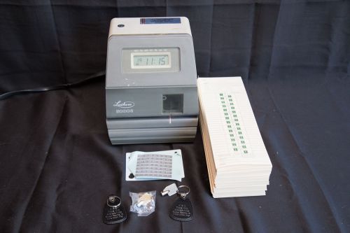 Lathem 5000E Electronic Time Clock with 2 Keys and Large Stack of Cards