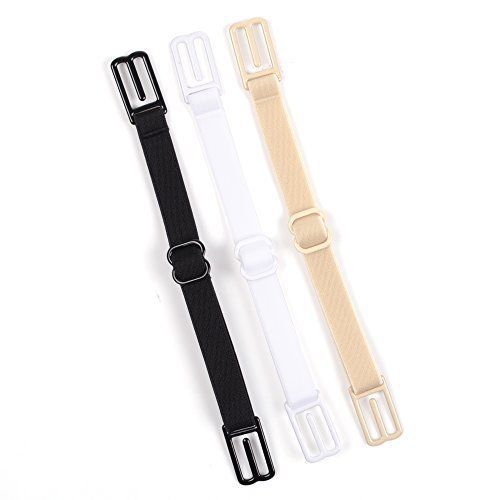 Kloud city® 3pcs non-slip women&#039;s elastic bra strap holder black#white#skincolor for sale