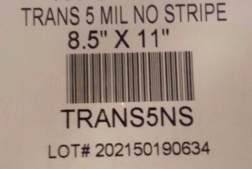 Transparency Copier/Laser Film Sheets, 8.5&#034;x11&#034;, 50 Sheets, No Stripe #TRANS5NS