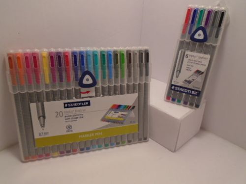 20 pack and 6 pack of Staedtler Triplus Fineliner Pens (Assorted Colors)