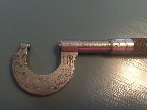 VINTAGE THE L.S. STARRETT CO., 0-1&#034; MICROMETER # 209-C  Smooth!