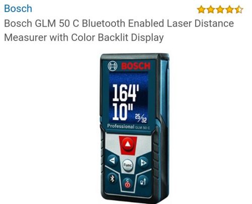 Bosch GLM 50 C Bluetooth Enabled Laser Distance measure with Color