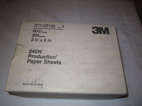 3M 240N Production Paper Sheets Set of (200) 60-D Grade 02146 3&#039; &#039;x 9&#039;&#039;