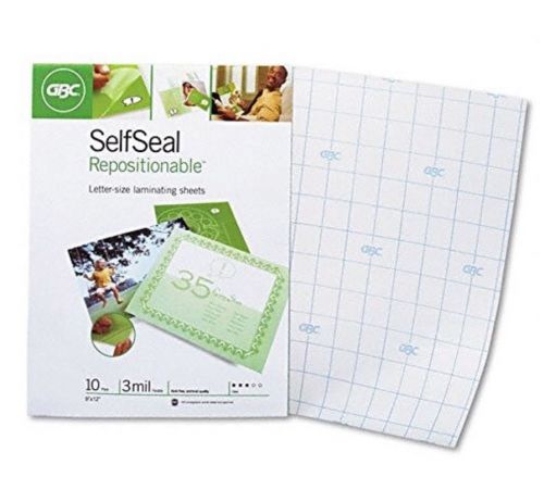 Swingline GBC Selfseal Repositionable Self-Adhesive Sheets and Pouches, 9&#034; x 12&#034;