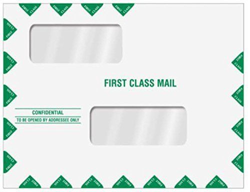10&#034; x 13&#034; tax return envelopes - qty 500 - double window peel &amp; close env201ps for sale