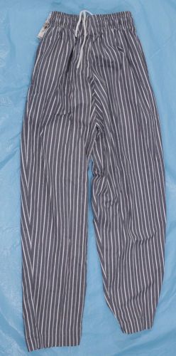 Chef Pants Sz XS Chef Works Striped Cooking Restaurant Elastic Waistband New