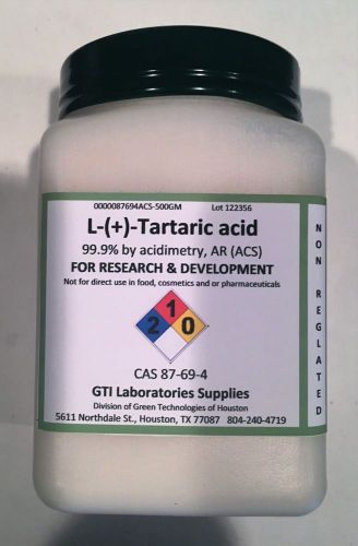 L-(+)-Tartaric acid, 99.9% by acidimetry, AR (ACS), 500g