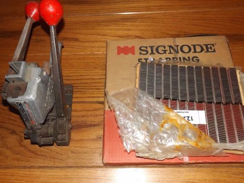 Signode  AL-12  1/2&#034; Steel Banding Crimp Tool . With Crimps and Steel Band