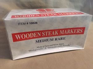 Wooden Steak Markers, Medium Rare