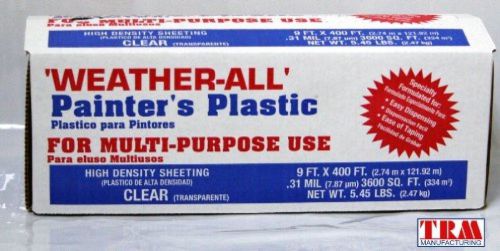 Trm manufacturing hd9 weatherall painter&#039;s plastic , roll size 9&#039; x 400&#039;, for sale