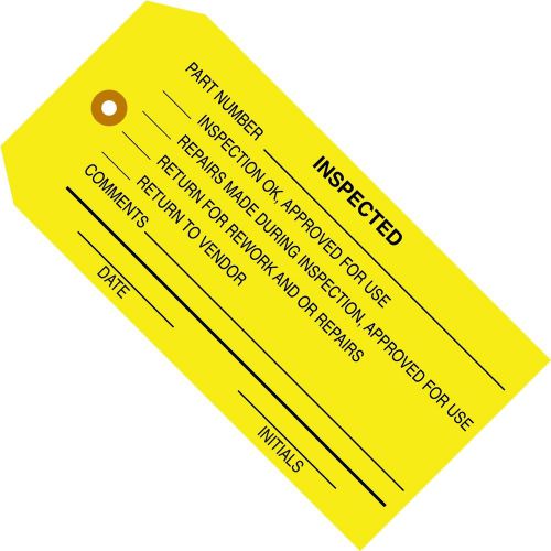 Aviditi G20061 Inspection Tag Legend &#034;INSPECTED&#034; 13 Point Cardstock 4-3/4&#034; He...