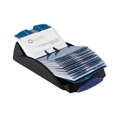 Rolodex 67186 Rolodex Open Tray Business Card File, 200-Card Cap, 100 Sleeves,